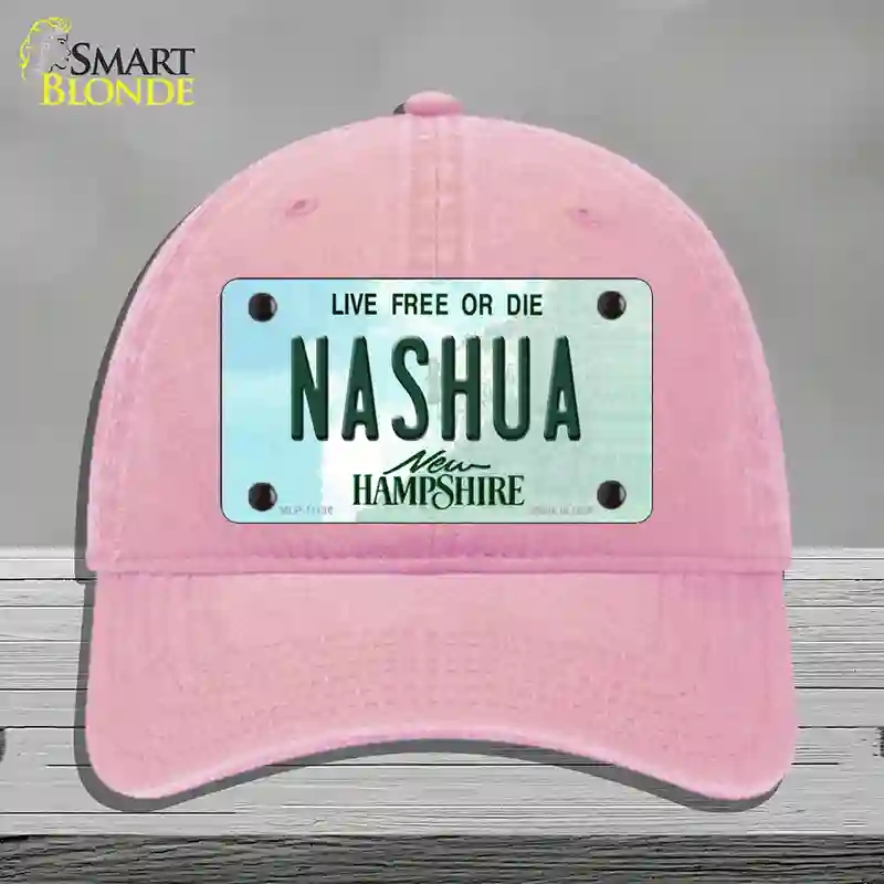 HAT12-MLP-11136 Nashua   Hampshire State Novelty License Plate Hat, Unconstructed Cotton - Pink