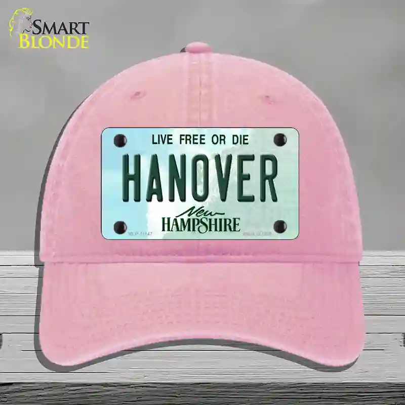 HAT12-MLP-11147 Hanover   Hampshire State Novelty License Plate Hat, Unconstructed Cotton - Pink