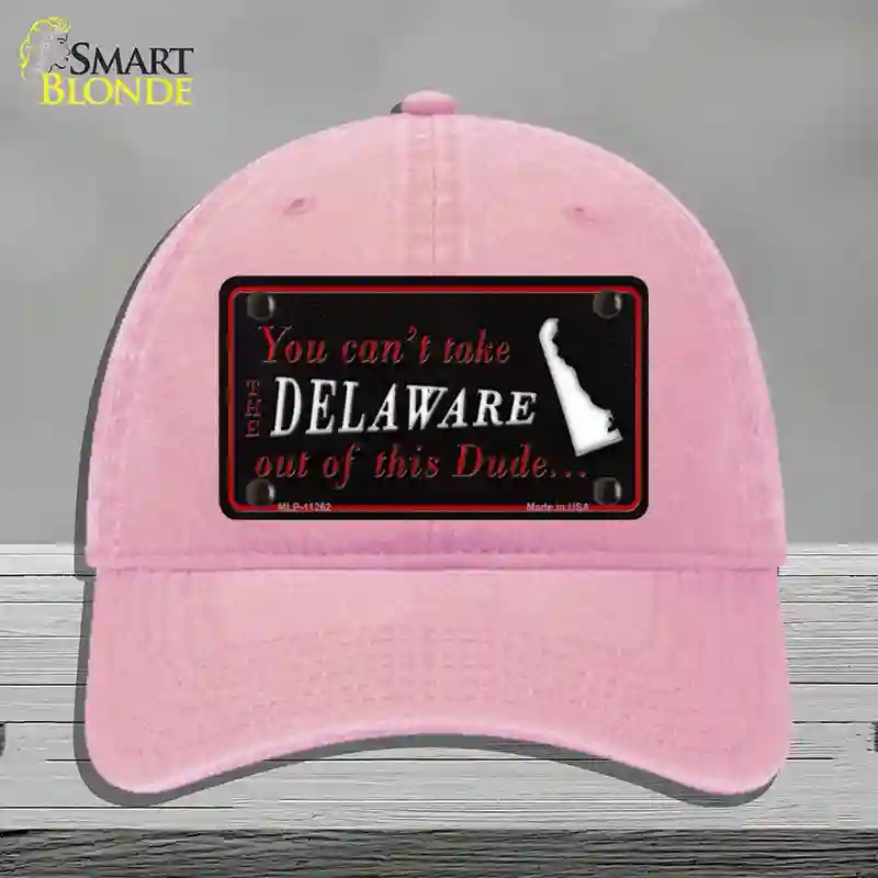HAT12-MLP-11262 Delaware Dude Novelty License Plate Hat, Unconstructed Cotton - Pink