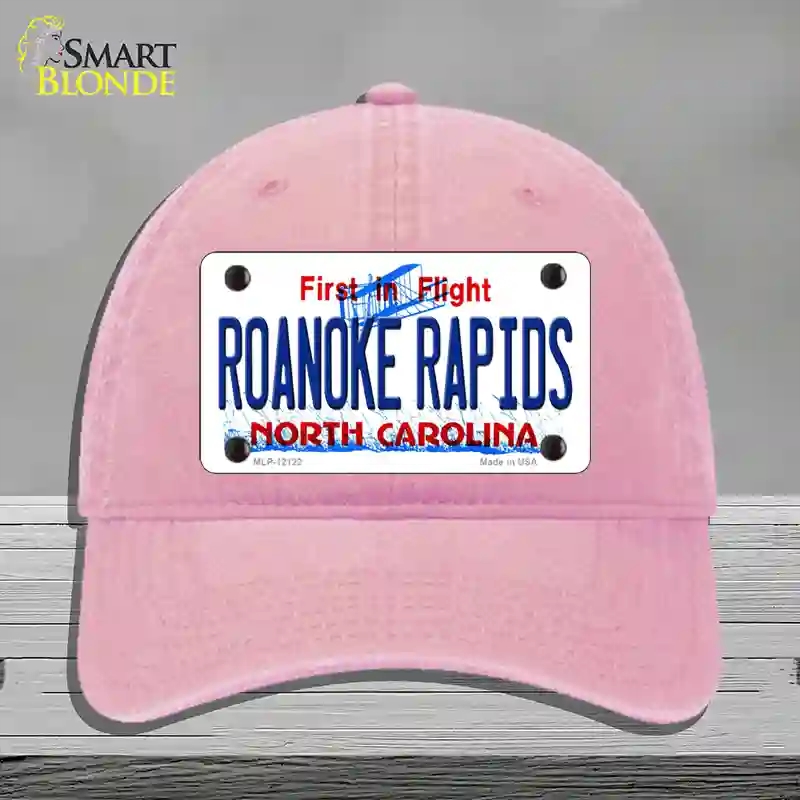 HAT12-MLP-12122 Roanoke Rapids North Carolina State Novelty License Plate Hat, Unconstructed Cotton - Pink