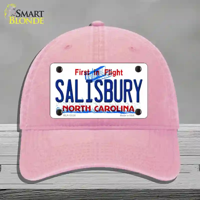 HAT12-MLP-12125 Salisbury North Carolina State Novelty License Plate Hat, Unconstructed Cotton - Pink