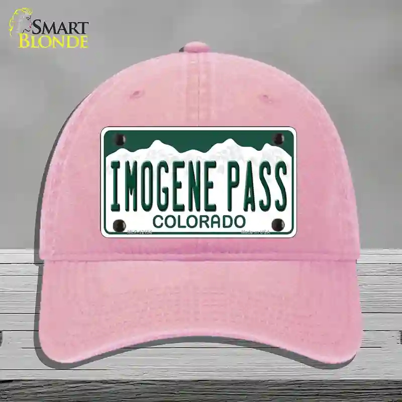 HAT12-MLP-12154 Imogene Pass Colorado Novelty License Plate Hat, Unconstructed Cotton - Pink