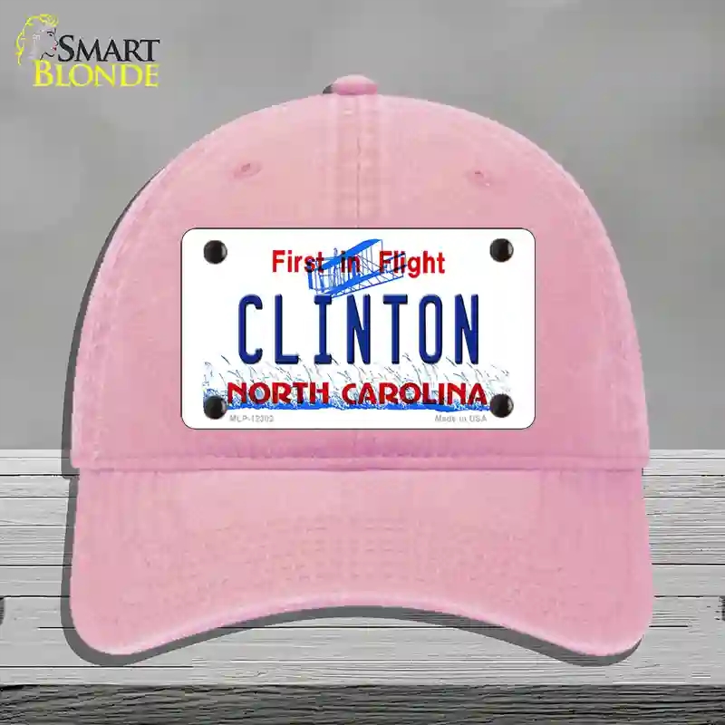 HAT12-MLP-12302 North Carolina Clinton Novelty License Plate Hat, Unconstructed Cotton - Pink