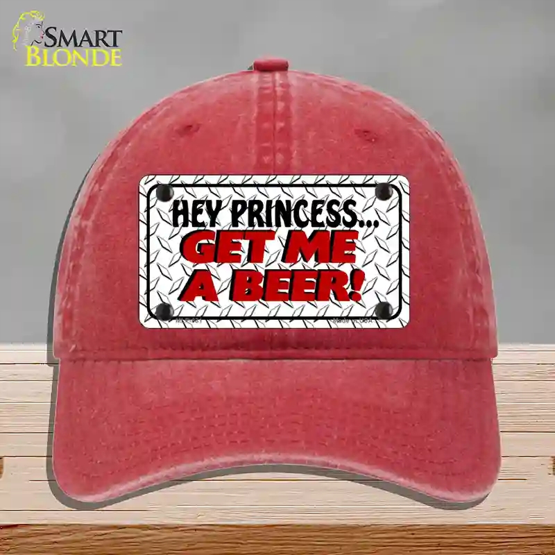 HAT13-MLP-031 Get Me a Beer Novelty License Plate Hat, Unconstructed Cotton - Red