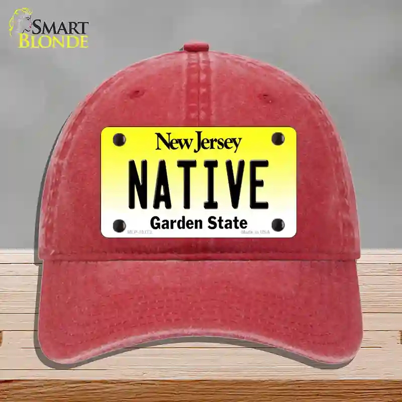 HAT13-MLP-10173 Native   Jersey Novelty License Plate Hat, Unconstructed Cotton - Red
