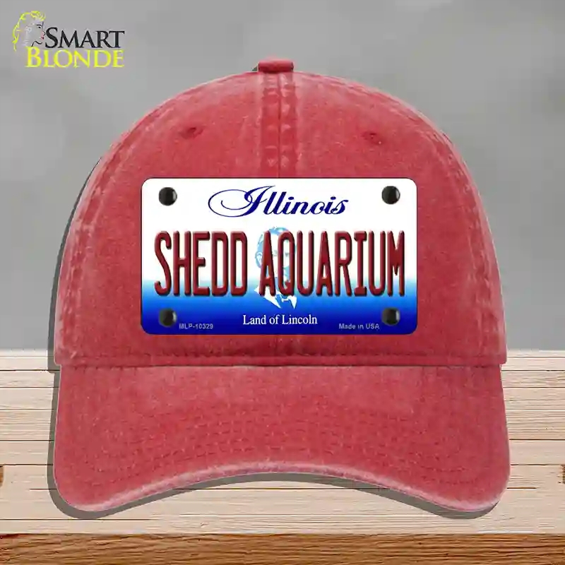 HAT13-MLP-10329 Shedd Aquarium Illinois Novelty License Plate Hat, Unconstructed Cotton - Red