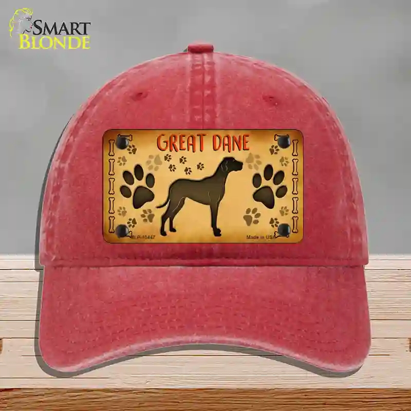 HAT13-MLP-10447 Great Dane Novelty License Plate Hat, Unconstructed Cotton - Red