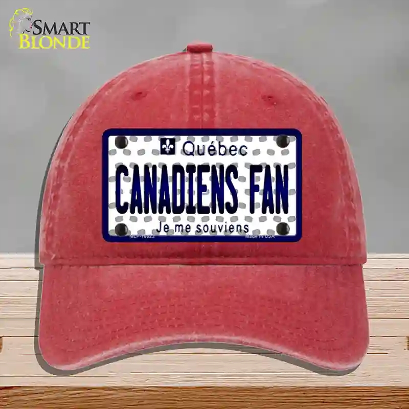 HAT13-MLP-10823 Canadiens Fan Quebec Novelty License Plate Hat, Unconstructed Cotton - Red
