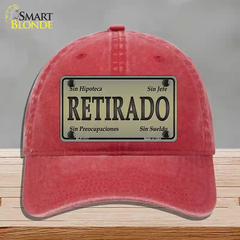 HAT13-MLP-1117 Retirado Novelty License Plate Hat, Unconstructed Cotton - Red