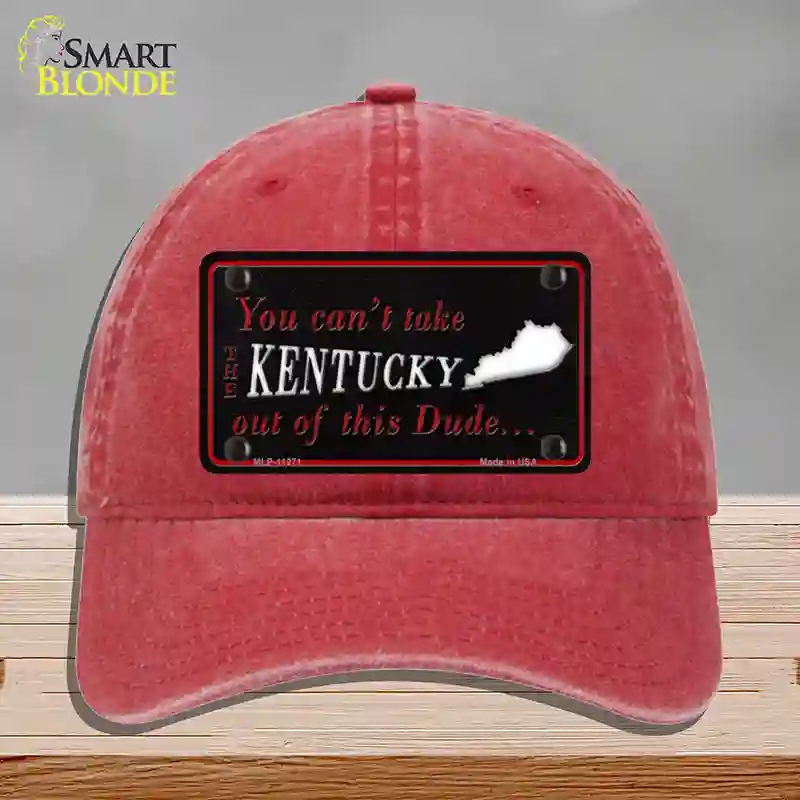 HAT13-MLP-11271 Kentucky Dude Novelty License Plate Hat, Unconstructed Cotton - Red