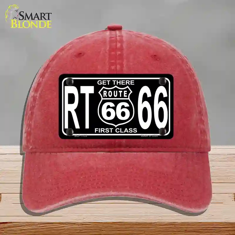 HAT13-MLP-1133 Get There 1st Class Novelty License Plate Hat, Unconstructed Cotton - Red