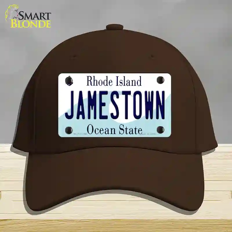 HAT24-MLP-11193 Jamestown Rhode Island State Novelty License Plate Hat, Cotton - Dark Brown
