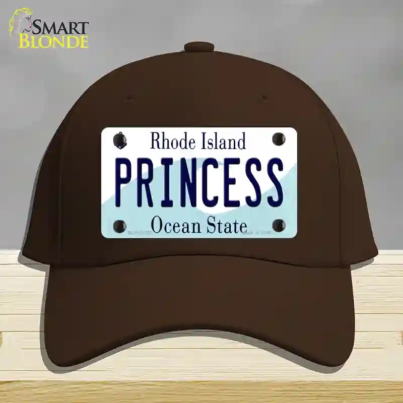 HAT24-MLP-11212 Princess Rhode Island State Novelty License Plate Hat, Cotton - Dark Brown