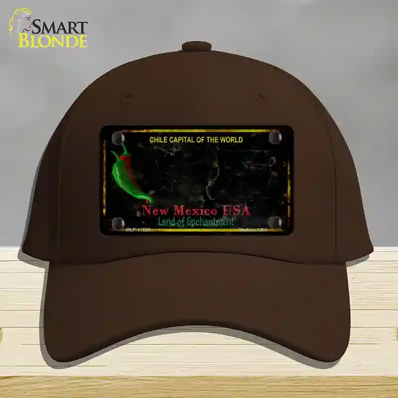 HAT24-MLP-11755   Mexico Black Blank Rusty State Novelty License Plate Hat, Cotton - Dark Brown