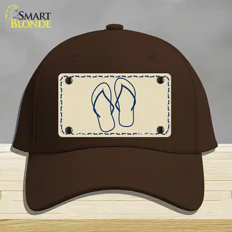 HAT24-MLP-1178 Flip Flops Novelty License Plate Hat, Cotton - Dark Brown