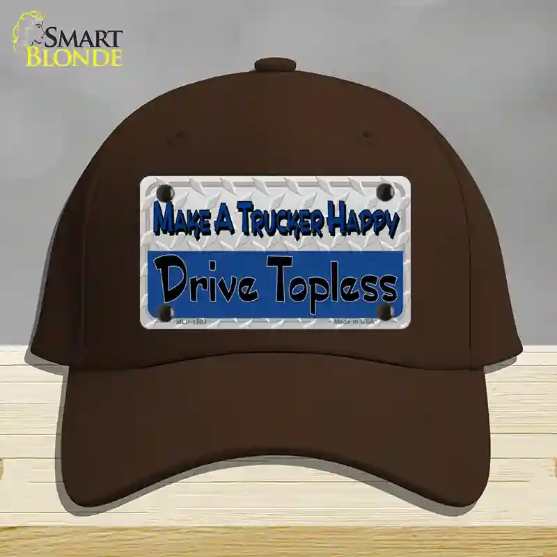 HAT24-MLP-1203 Make a Mesh Happy Novelty License Plate Hat, Cotton - Dark Brown