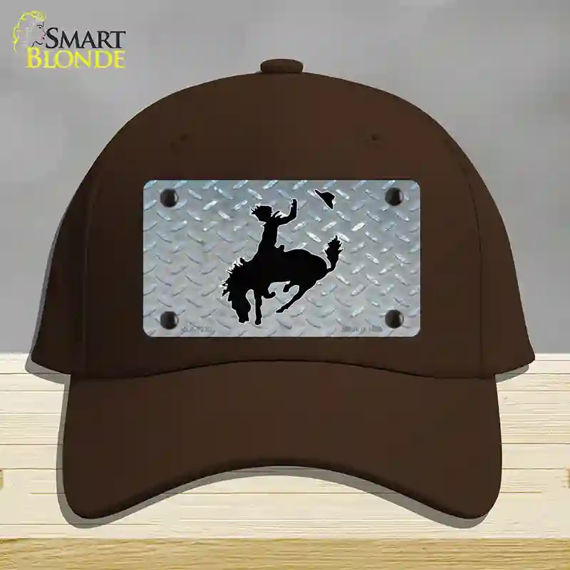HAT24-MLP-1230 Bucking Bronco Novelty License Plate Hat, Cotton - Dark Brown