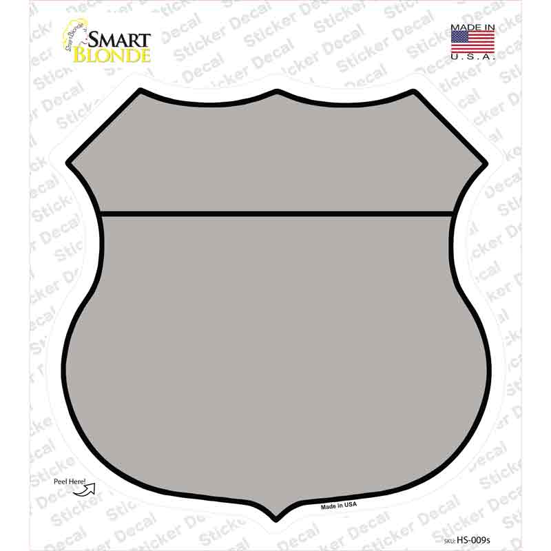 HS-009s-M Gray Novelty Highway Shield Sticker Decal, Medium