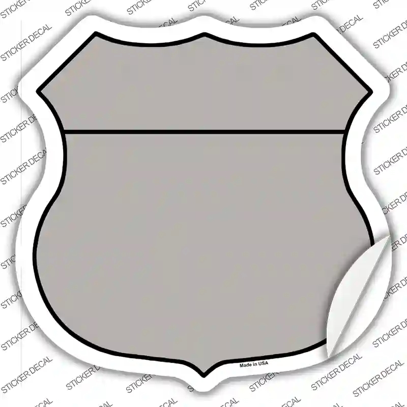 HS-009s-S Gray Novelty Highway Shield Sticker Decal, Small
