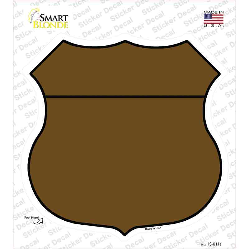 HS-011s-M Brown Novelty Highway Shield Sticker Decal, Medium