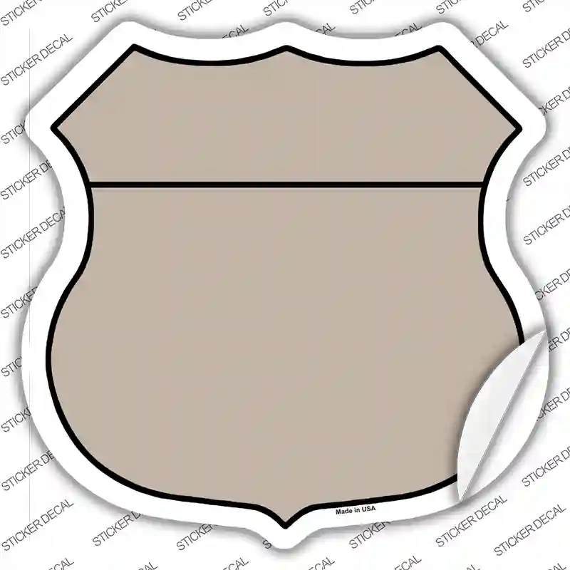 HS-014s-S Tan Novelty Highway Shield Sticker Decal, Small