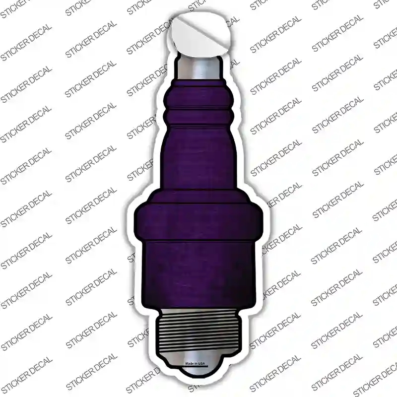 J-010s-S Purple Oil Rubbed Novelty Spark Plug Sticker Decal, Small