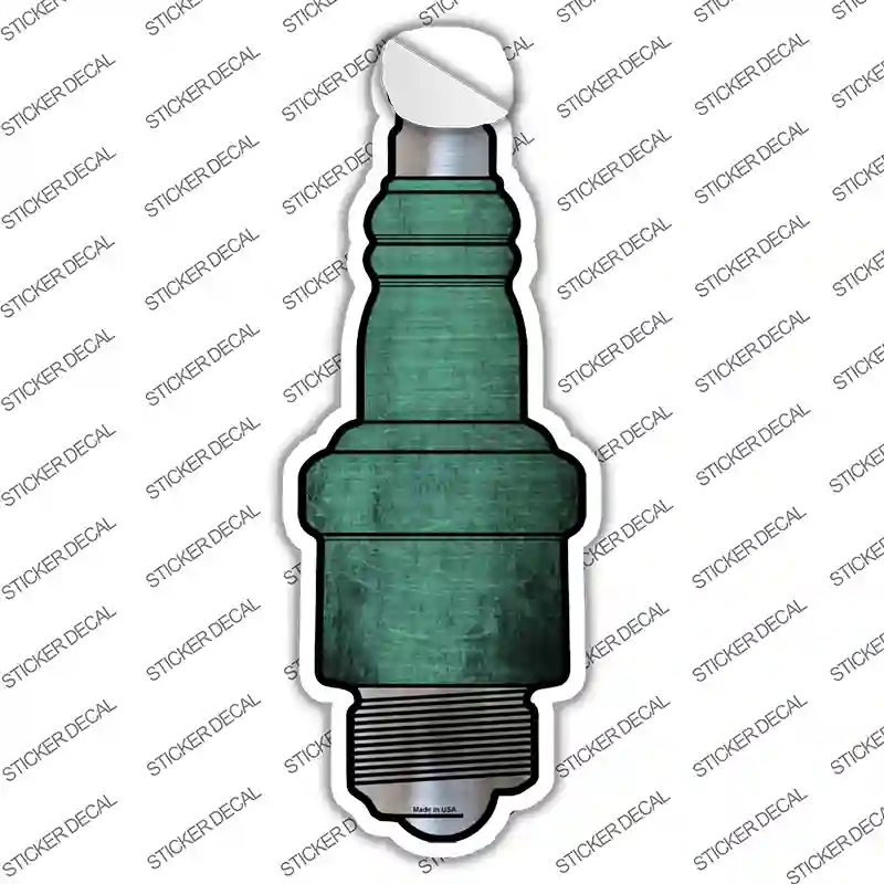J-016s-S Mint Oil Rubbed Novelty Spark Plug Sticker Decal, Small