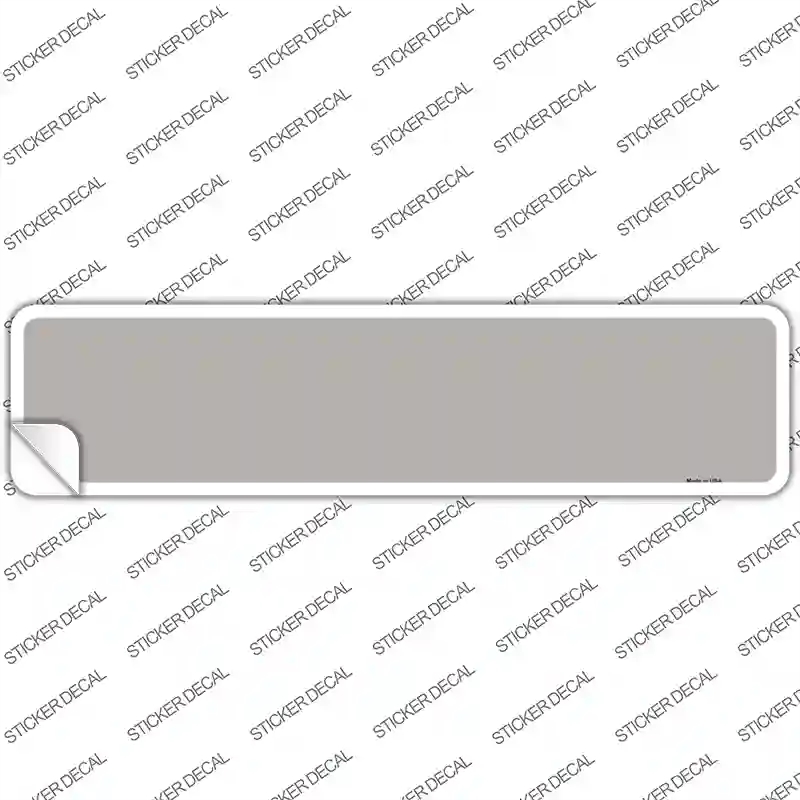 K-028s-S Gray Solid Blank Novelty Narrow Sticker Decal, Small