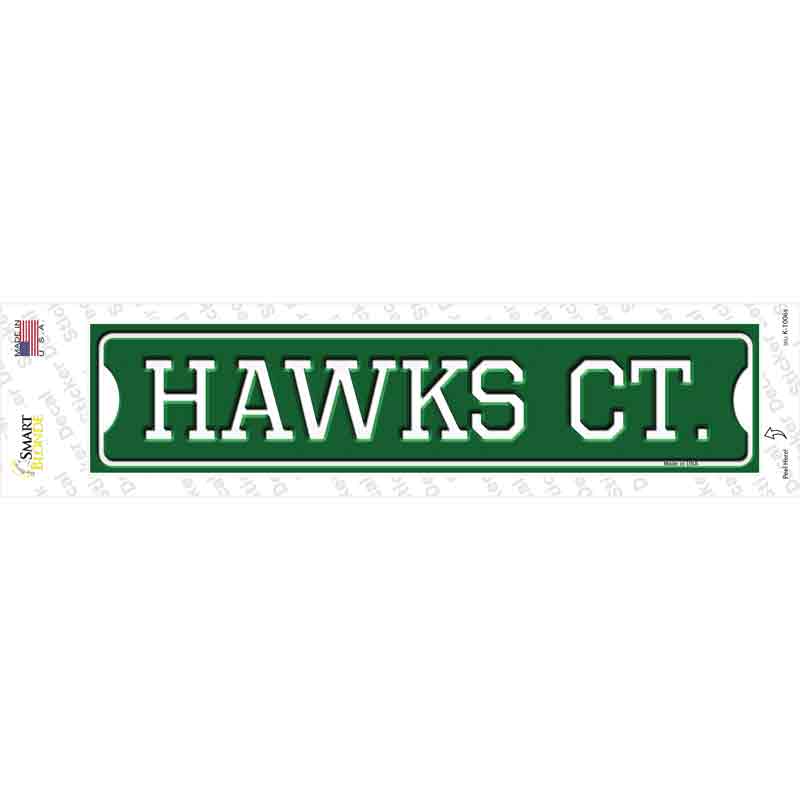 K-1006s-M Hawks Ct Novelty Narrow Sticker Decal, Medium