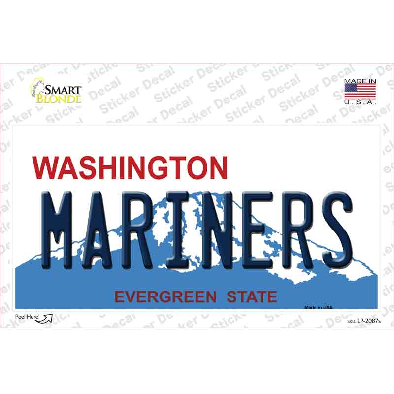 LP-2087s-M Mariners Washington State Novelty Sticker Decal, Medium