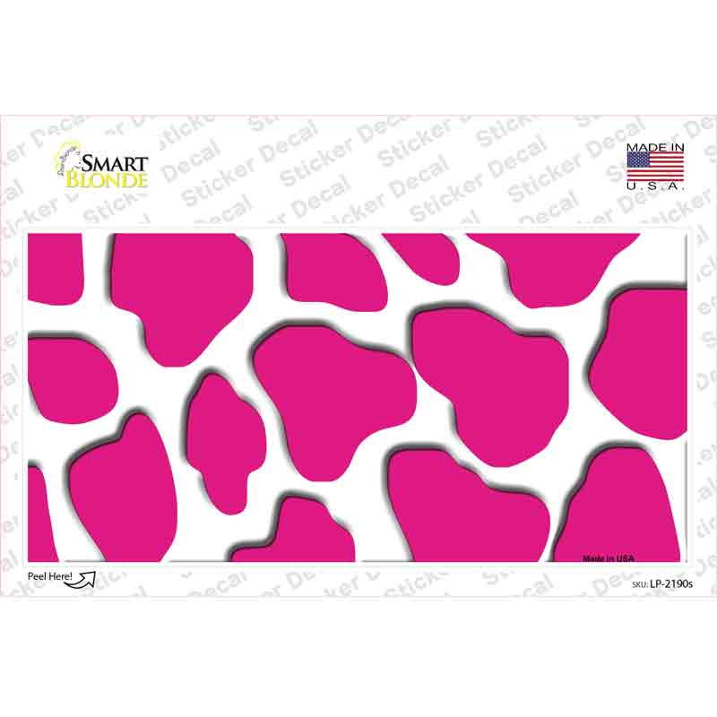LP-2190s-M Pink White Giraffe Novelty Sticker Decal, Medium