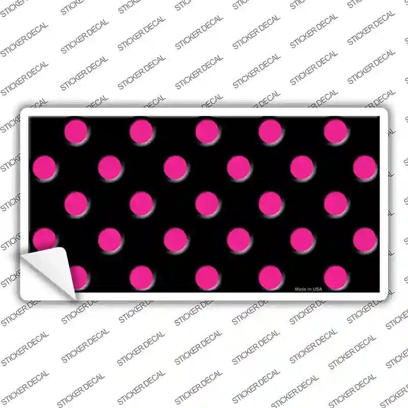 LP-2202s-XL Hot Pink Polka Dots Black Novelty Sticker Decal, Extra Large