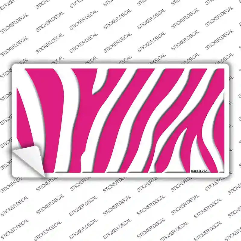 LP-2207s-S Hot Pink White Zebra Novelty Sticker Decal, Small