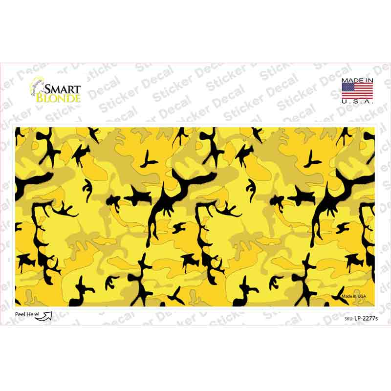 LP-2277s-M Yellow Camouflage Novelty Sticker Decal, Medium