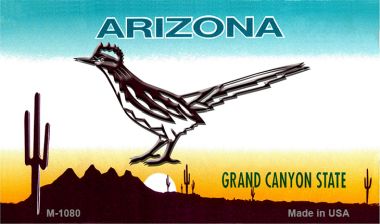 M-1080 3.5 x 2 in. Road Runner Arizona State License Plate Magnet