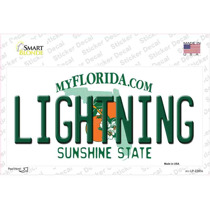 LP-2285s-M Lightning Florida State Novelty Sticker Decal, Medium
