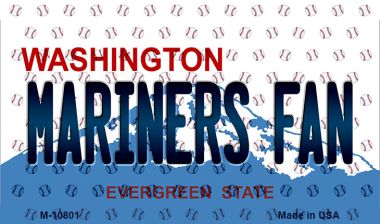 M-10801 3.5 x 2 in. Mariners Fan Washington State License Plate Magnet
