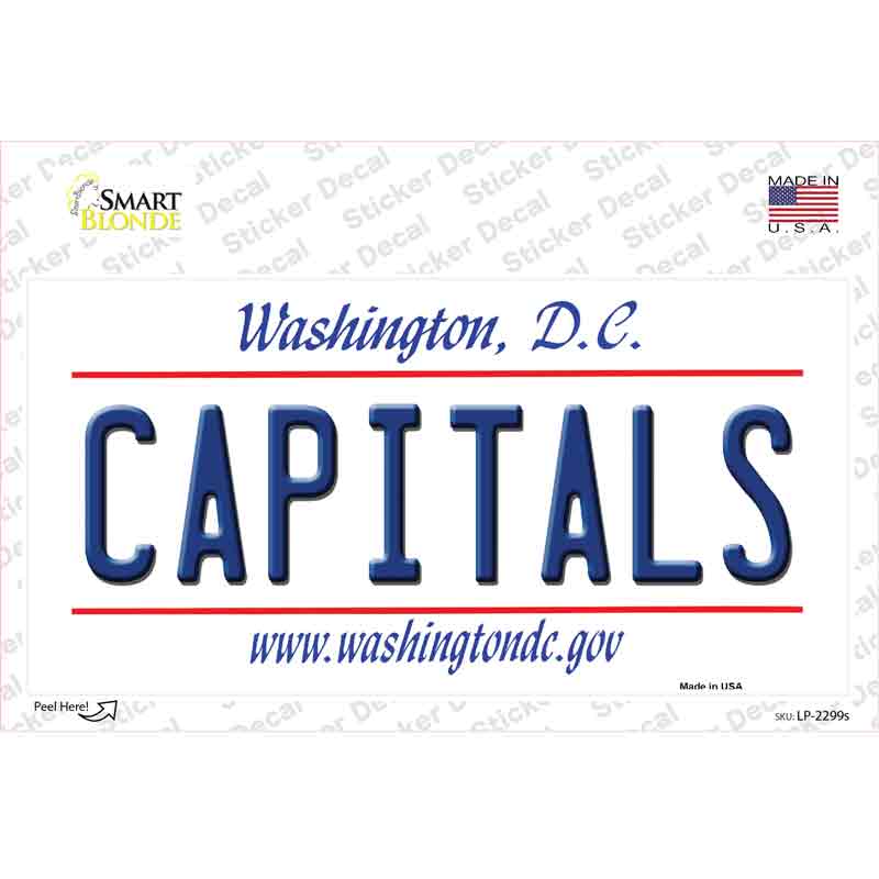 LP-2299s-M Capitals Washington DC State Novelty Sticker Decal, Medium
