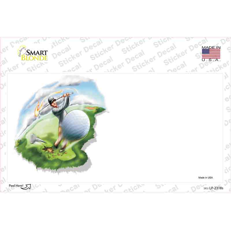 LP-2318s-M Golf Tee Shot Offset Novelty Sticker Decal, Medium