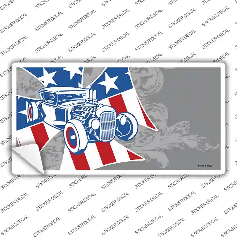 LP-2346s-S Retro Rod Offset Novelty Sticker Decal, Small