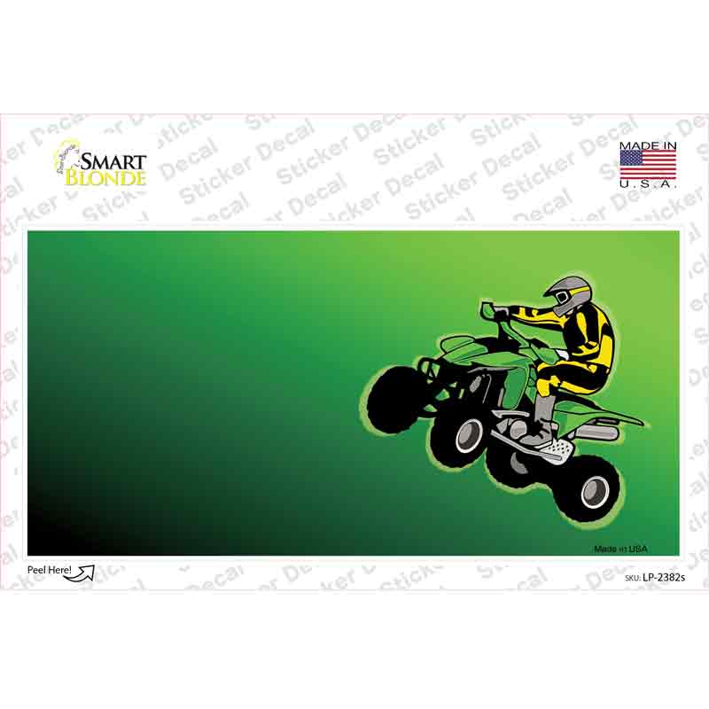 LP-2382s-M Quad Rider Offset Flat Novelty Sticker Decal, Medium