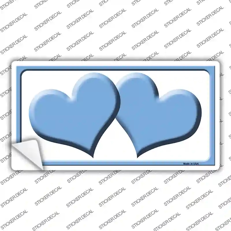 LP-2465s-XL Solid Light Blue Centered Hearts White Novelty Sticker Decal, Extra Large
