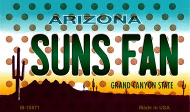 M-10871 3.5 x 2 in. Suns Fan Arizona State License Plate Magnet -  Smart Blonde