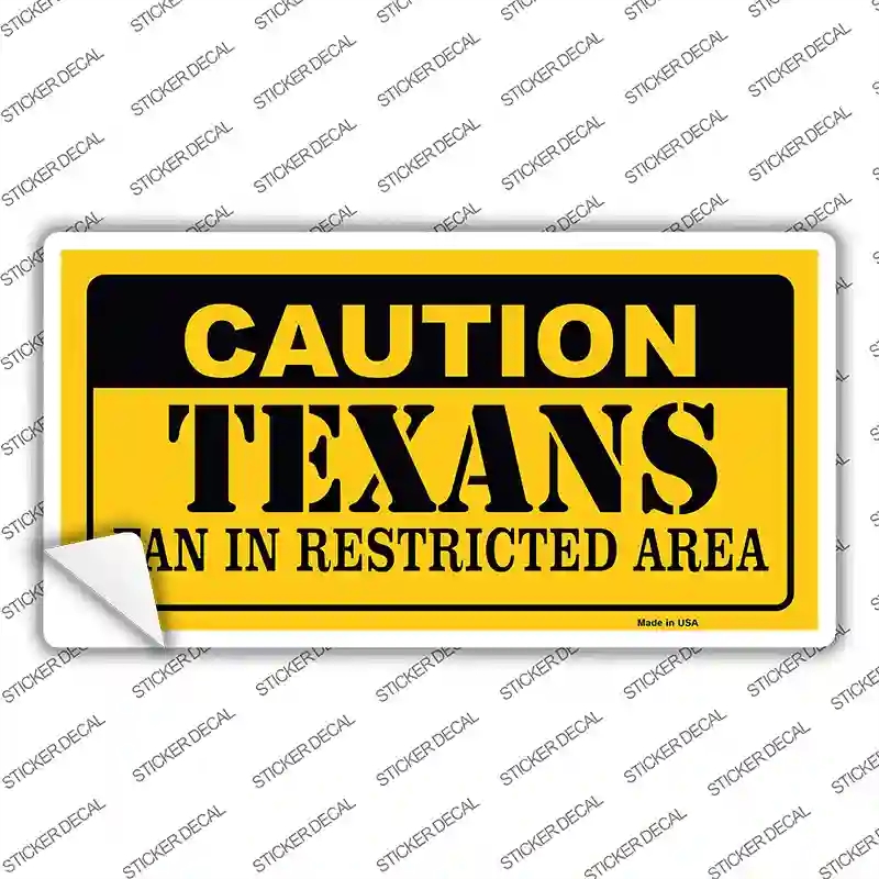 LP-2524s-L Caution Texans Novelty Sticker Decal, Large