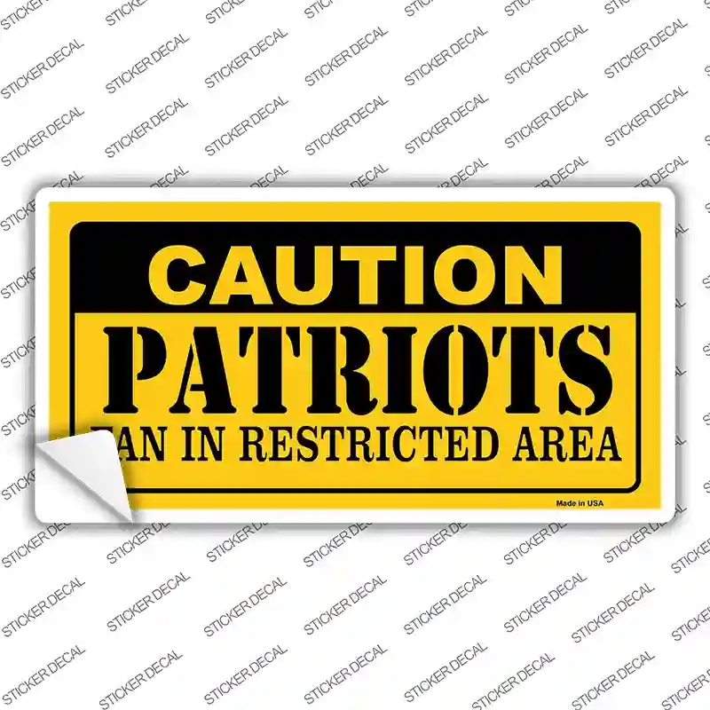 LP-2533s-L Caution Patriots Novelty Sticker Decal, Large
