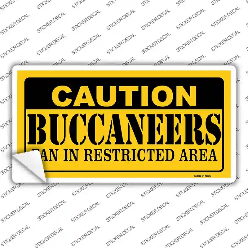 LP-2536s-XL Caution Buccaneers Novelty Sticker Decal, Extra Large