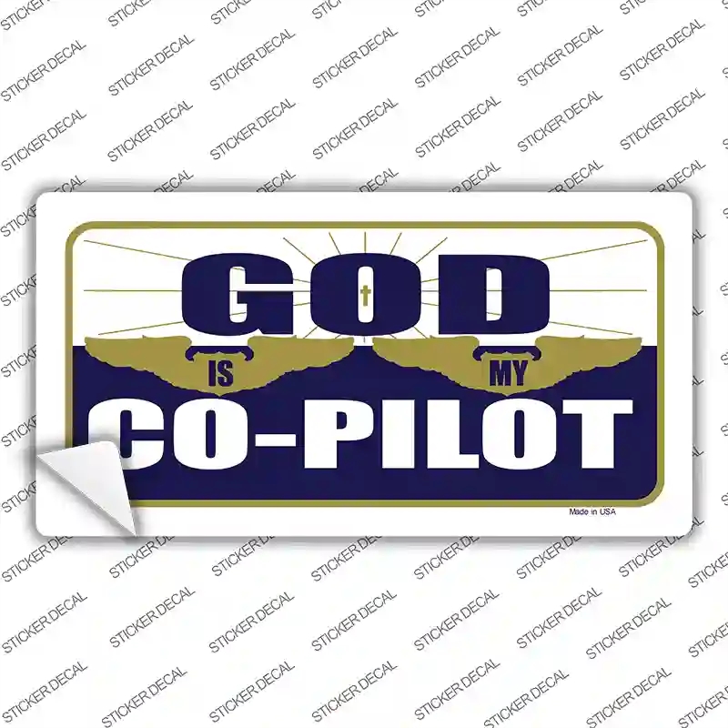 LP-253s-S God is My Co-Pilot Novelty Sticker Decal, Small
