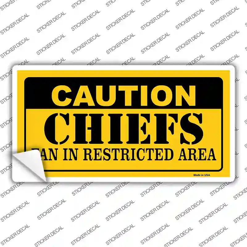 LP-2541s-L Caution Chiefs Novelty Sticker Decal, Large