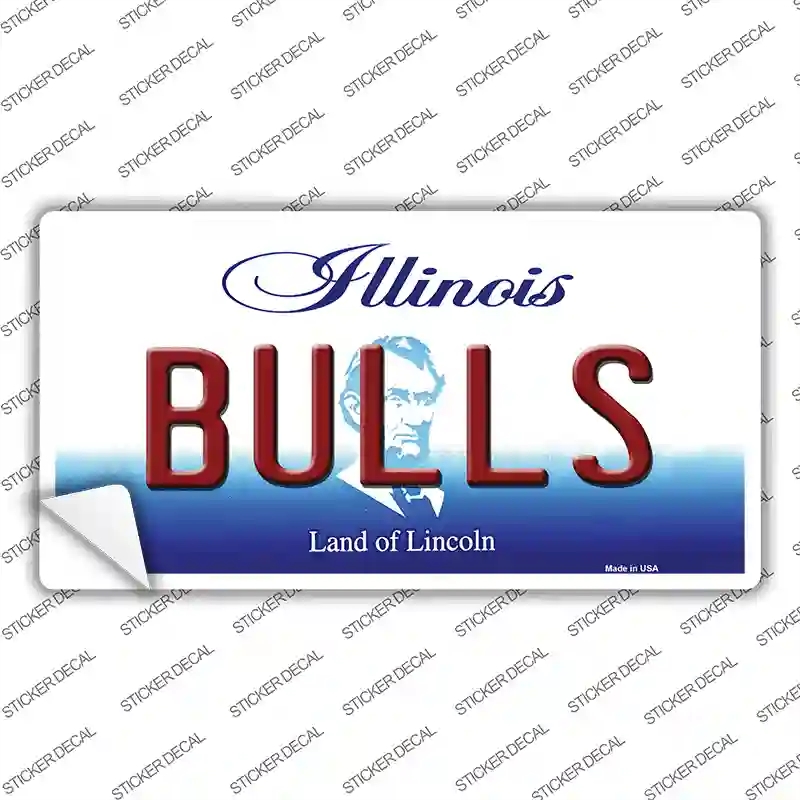 LP-2566s-L Bulls Illinois State Novelty Sticker Decal, Large