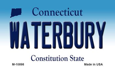 M-10898 3.5 x 2 in. Waterbury Connecticut State License Plate Magnet